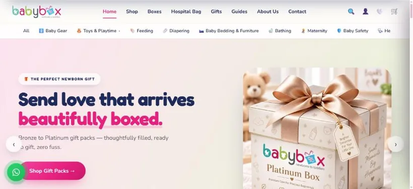 Babybox website screenshot