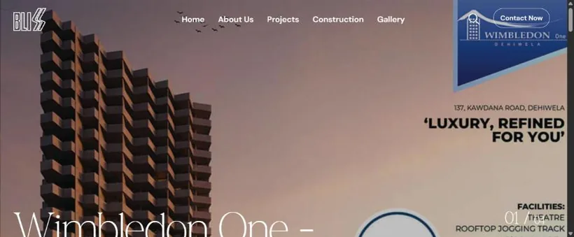 Bliss Property Developers website screenshot