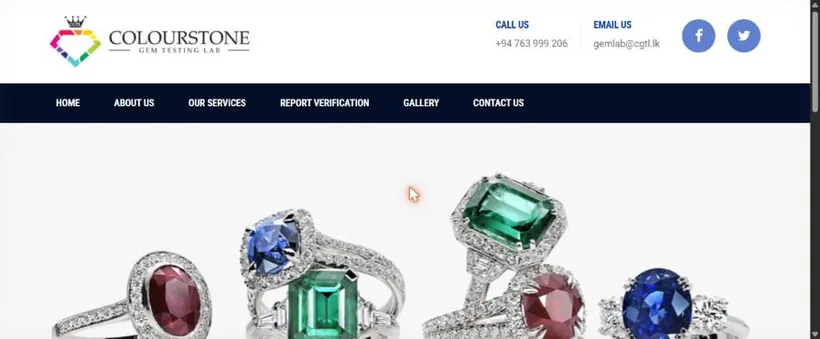 Colourstone Gem Testing Lab website screenshot