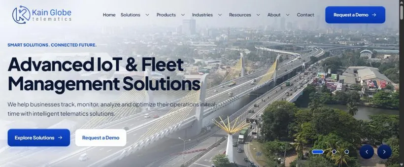Kain Globe Telematics website screenshot