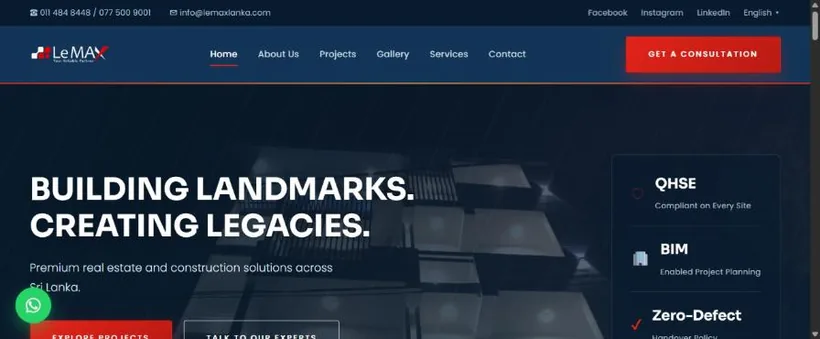 LeMax Lanka website screenshot